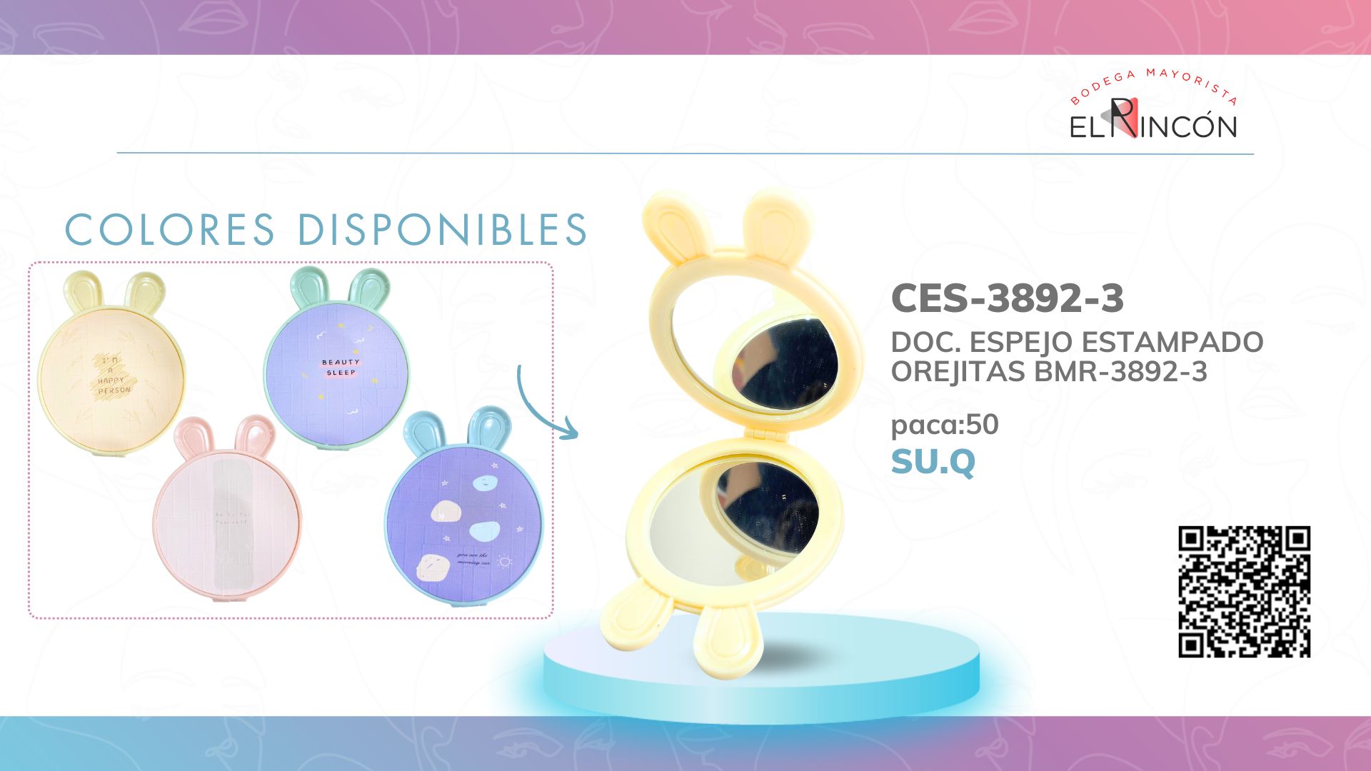 DOC. ESPEJO ESTAMPADO OREJITAS BMR-3892-3