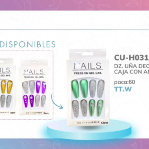 DZ. UÑA DECORADA EN CAJA CON APLIQUES H031