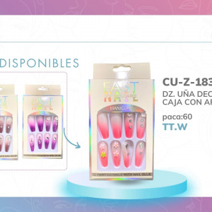 DZ. UÑA DECORADA EN CAJA CON APLIQUES Z-183