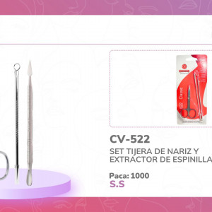 SET TIJERA DE NARIZ Y EXTRACTOR DE ESPINILLAS 522
