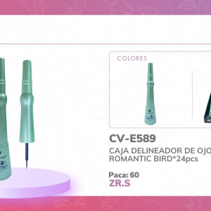 CAJA DELINEADOR DE OJOS ROMANTIC BIRD*24pcs E589