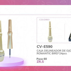 CAJA DELINEADOR DE OJOS ROMANTIC BIRD*24pcs E590