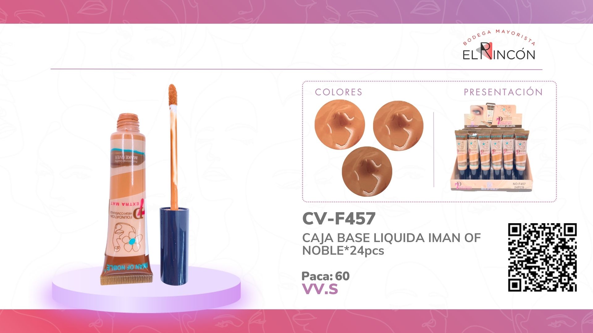 CAJA BASE LIQUIDA IMAN OF NOBLE*24pcs F457