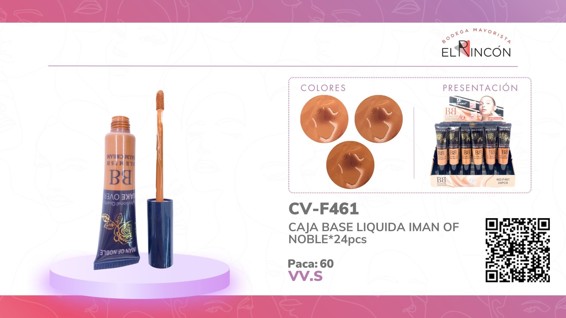 CAJA BASE LIQUIDA IMAN OF NOBLE*24pcs F461