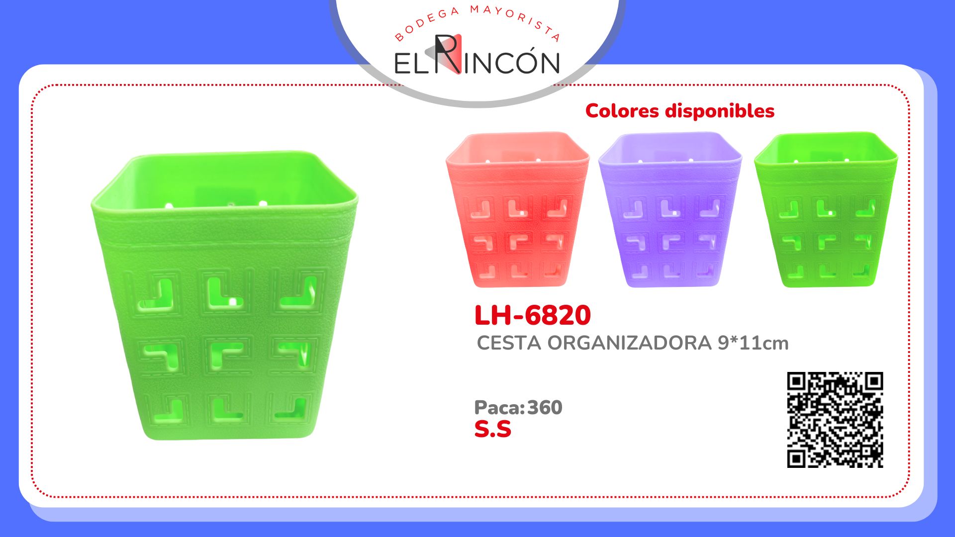 CESTA ORGANIZADORA 9*11cm 6820