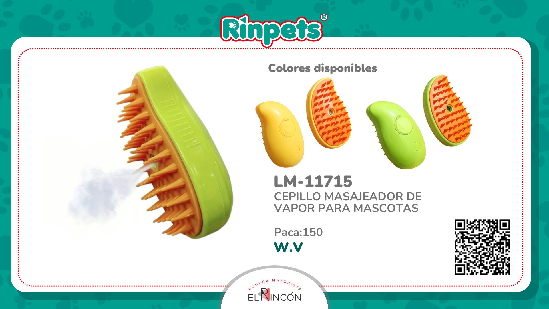 CEPILLO VAPORIZADOR PARA MASCOTA 2D-11715