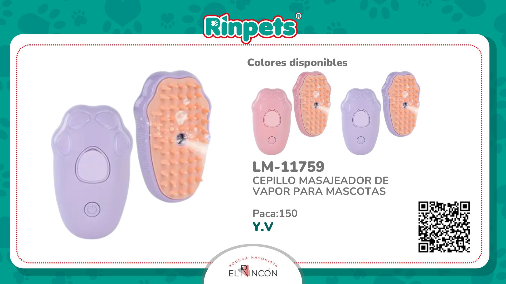 CEPILLO VAPORIZADOR PARA MASCOTA 2D-11759