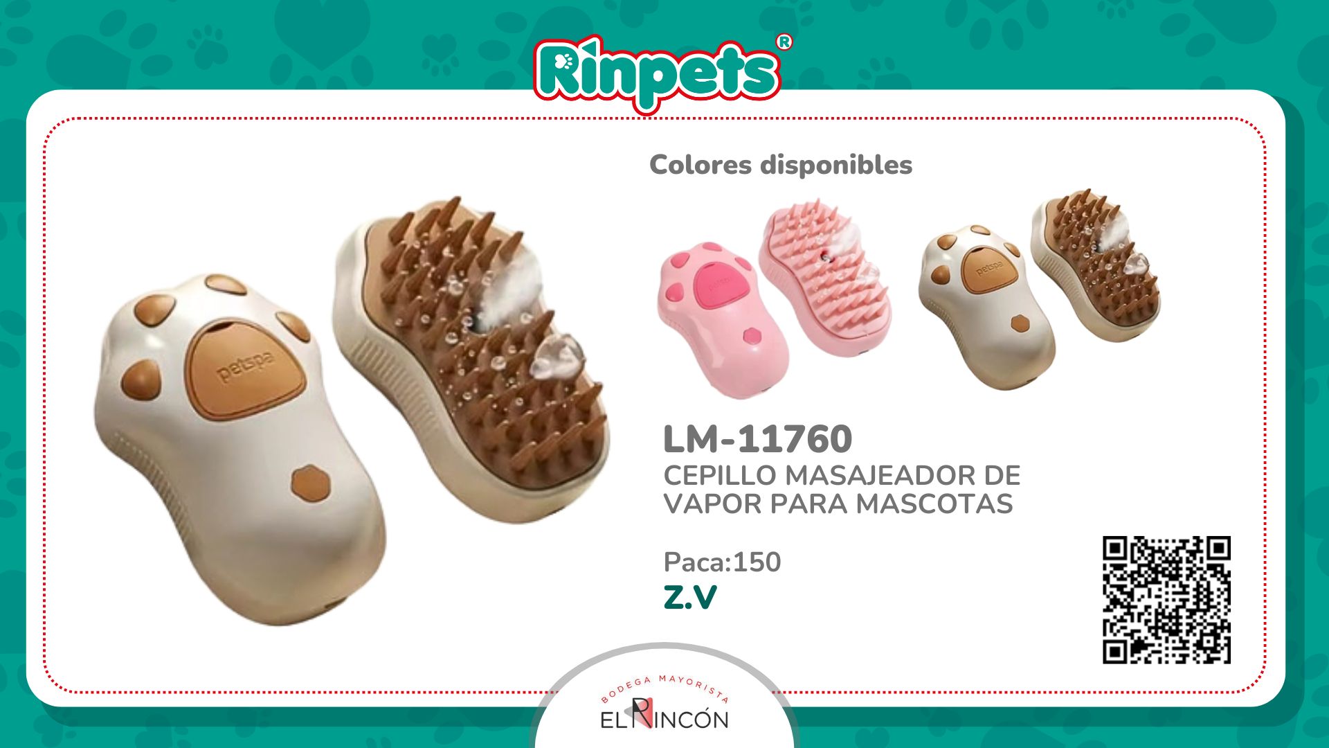 CEPILLO VAPORIZADOR PARA MASCOTA 2D-11760
