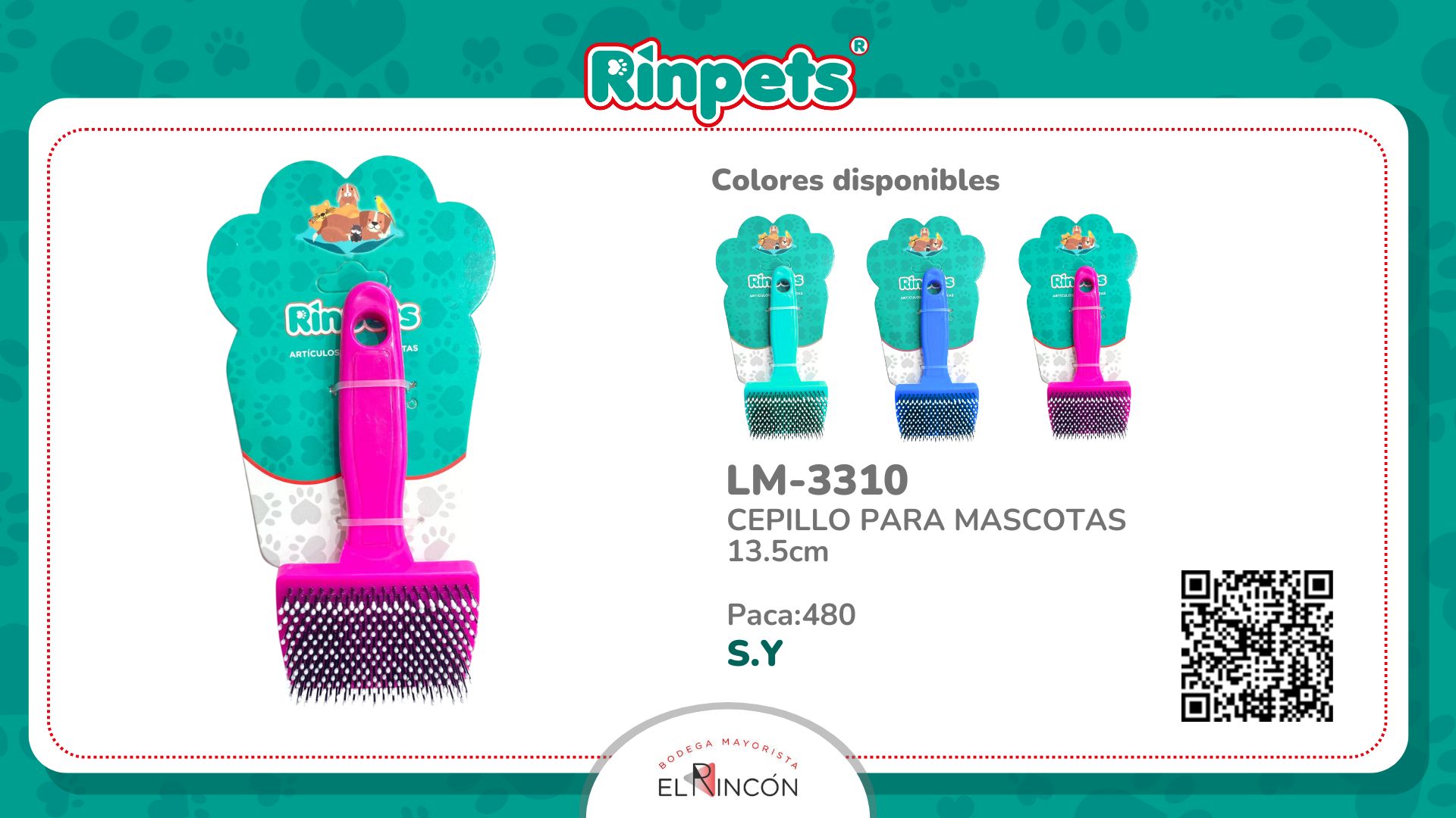 CEPILLO PARA MASCOTAS 13.5cm BMR-3310