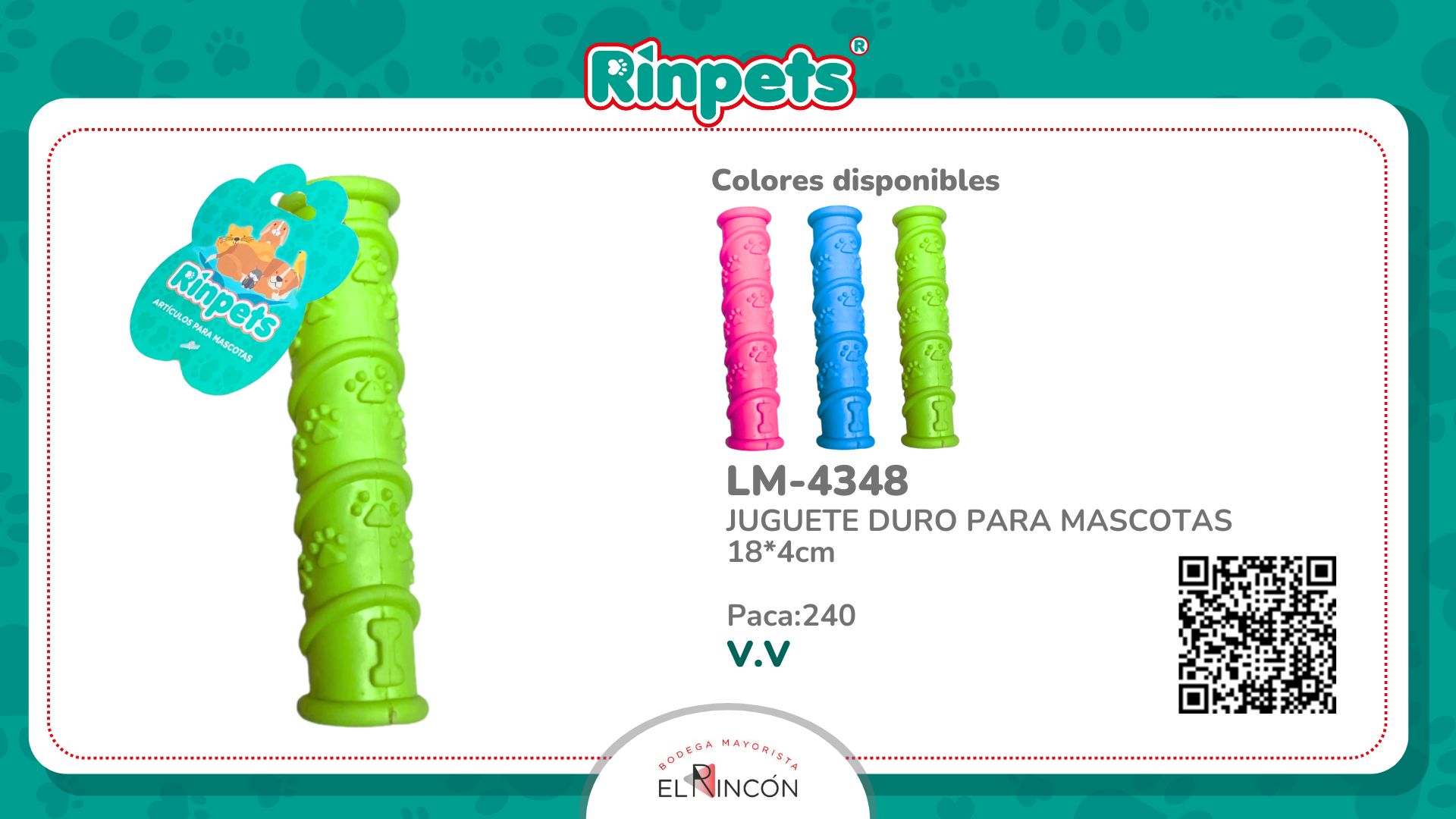 JUGUETE DURO PARA MASCOTAS 18*4cm MR-4348