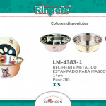 RECIPIENTE METALICO ESTAMPADO PARA MASCOTAS 14cm BMR-4383-1