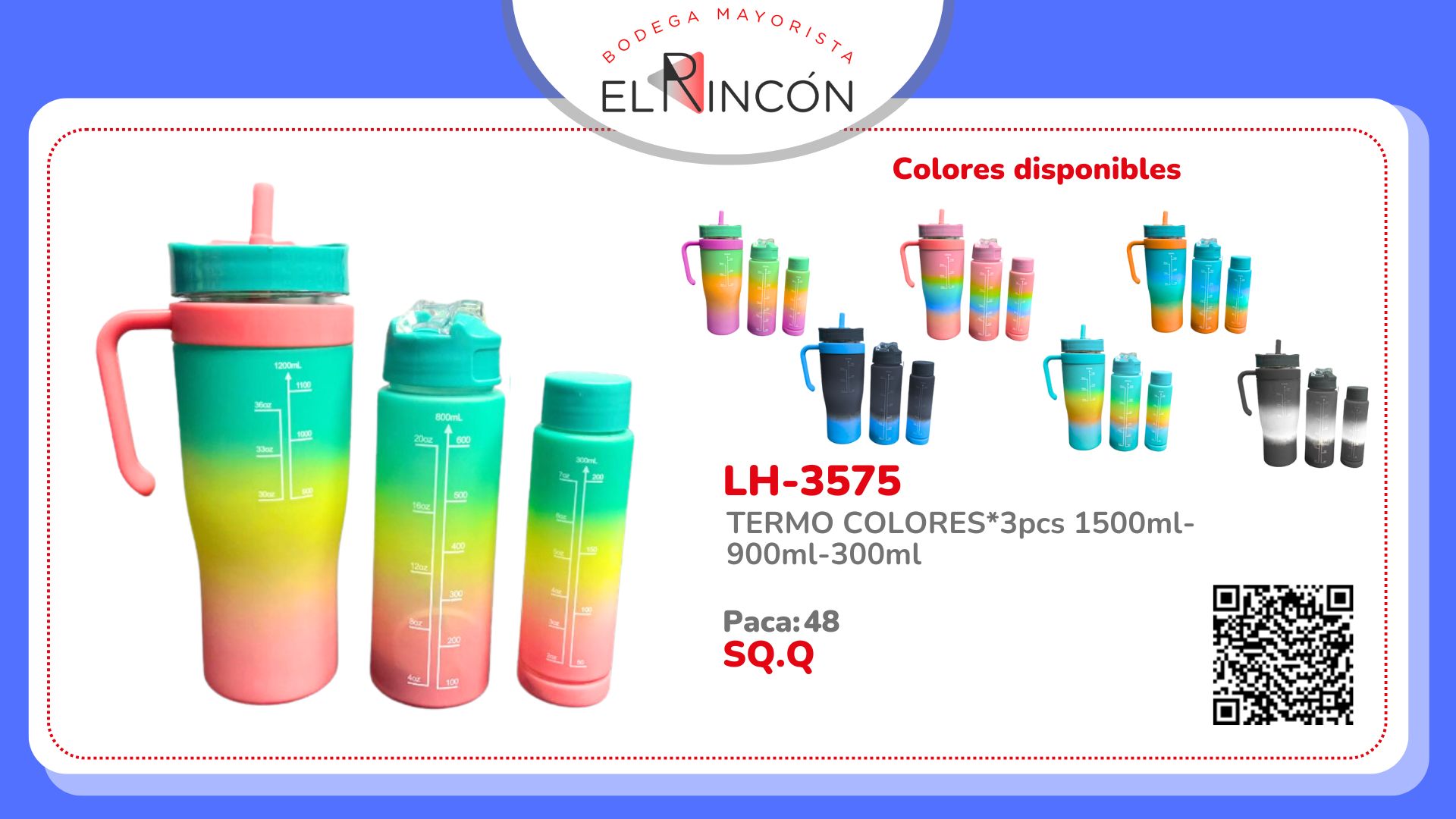 TERMO COLORES*3PCS 1500ML-900ML-300ML BMR-3575
