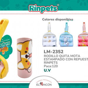 RODILLO QUITA MOTA ESTAMPADO CON REPUESTO RINPETS BMR-2352