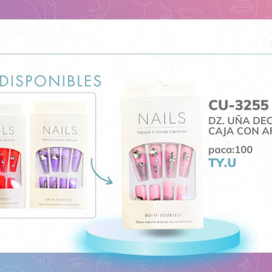 DZ. UÑA DECORADA EN CAJA CON APLIQUES BMR-3255