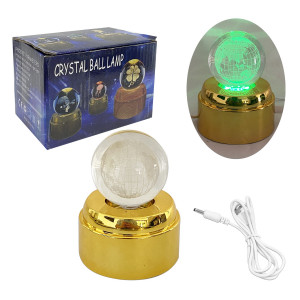 ESFERA DE CRISTAL CON LUZ 3D MULTICOLOR