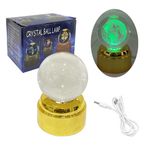 ESFERA DE CRISTAL CON LUZ 3D MULTICOLOR