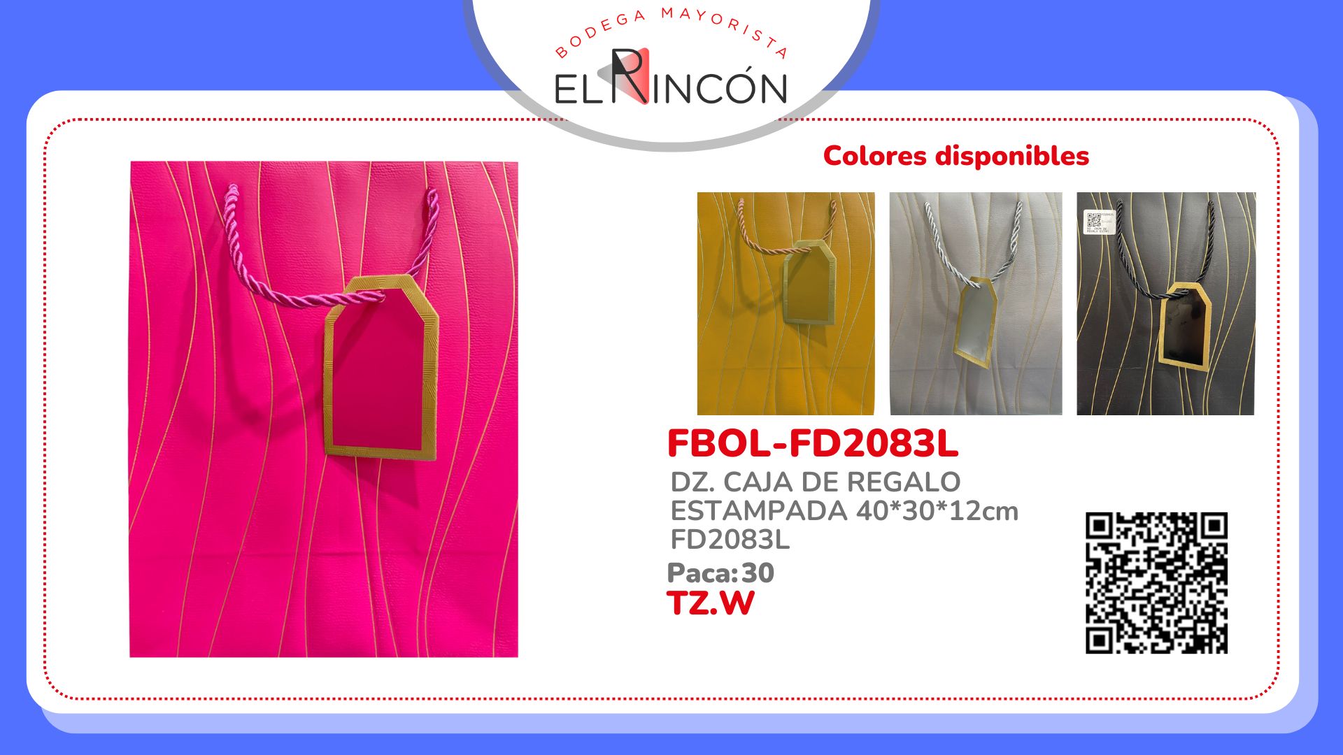 DZ. CAJA DE REGALO ESTAMPADA 40*30*12cm FD2083L