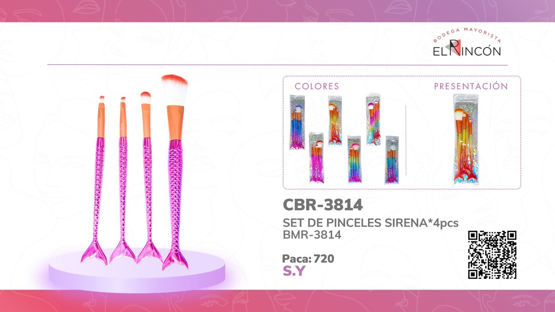 SET DE PINCELES SIRENA*4pcs BMR-3814