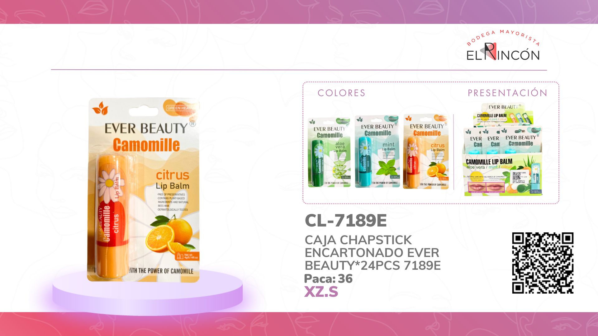 CAJA CHAPSTICK ENCARTONADO EVER BEAUTY*12PCS 7189E