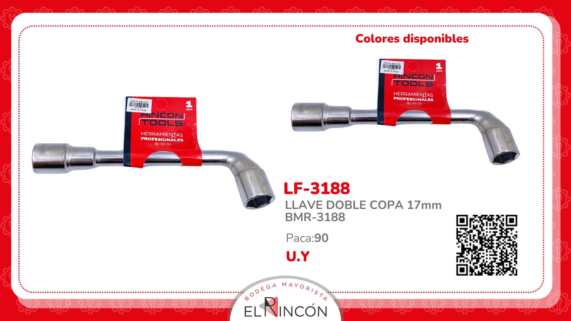 LLAVE DOBLE COPA 17mm BMR-3188