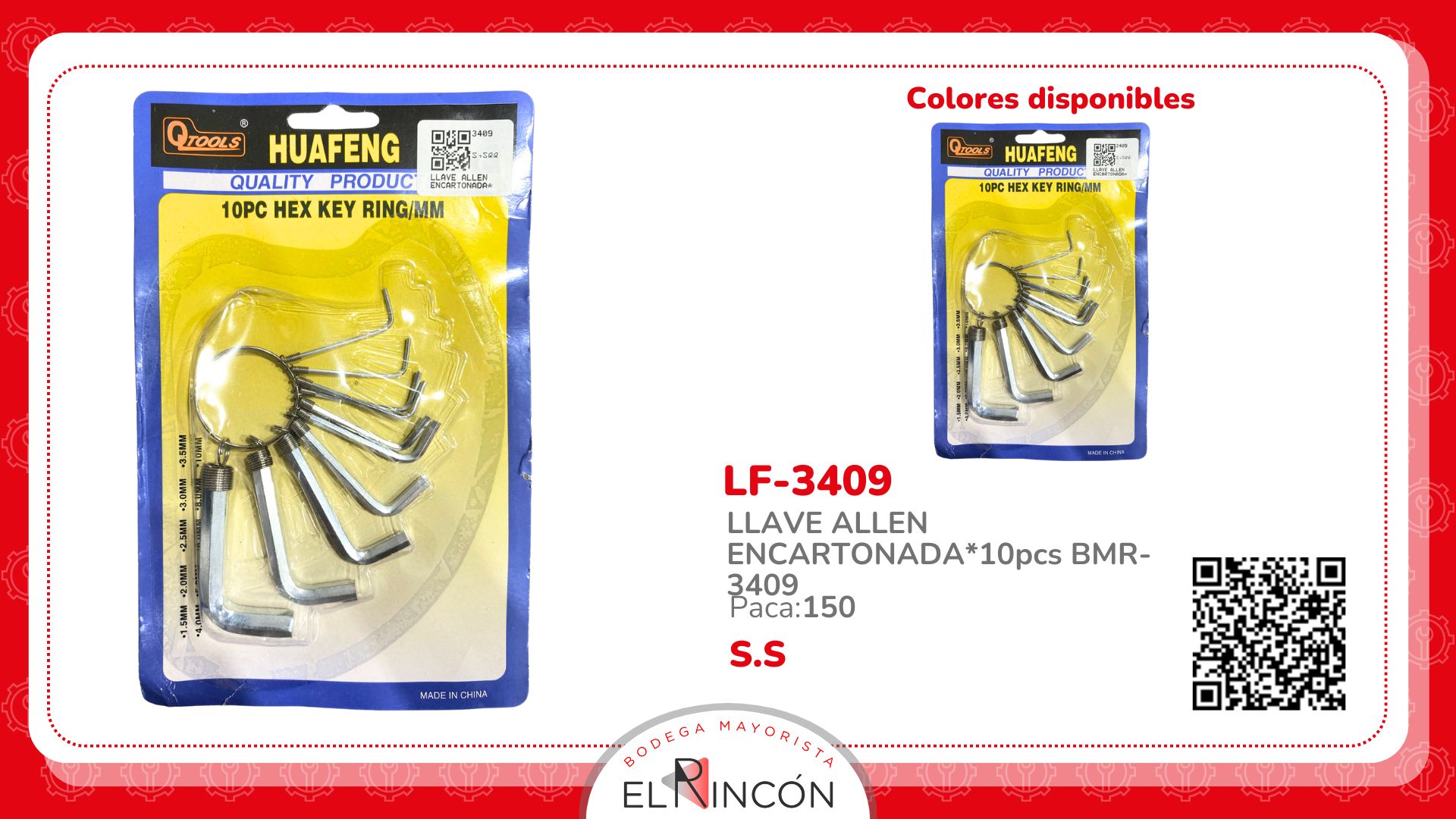 LLAVE ALLEN ENCARTONADA*10pcs BMR-3409