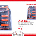 SET DESTORNILLADOR Y COPAS*22pcs YS-21001