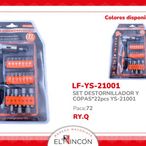 SET DESTORNILLADOR Y COPAS*22pcs YS-21001