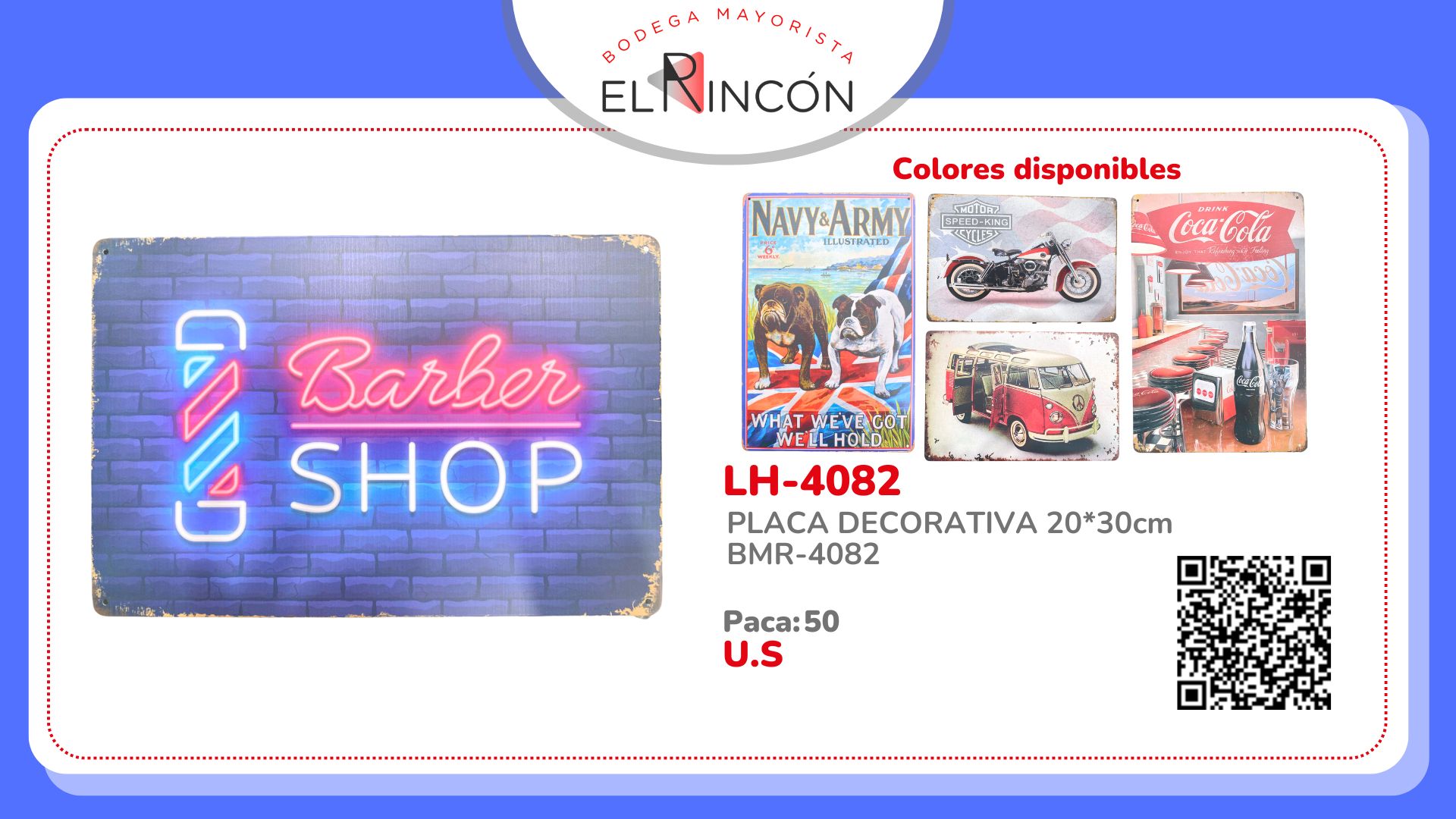 PLACA DECORATIVA 20*30cm BMR-4082