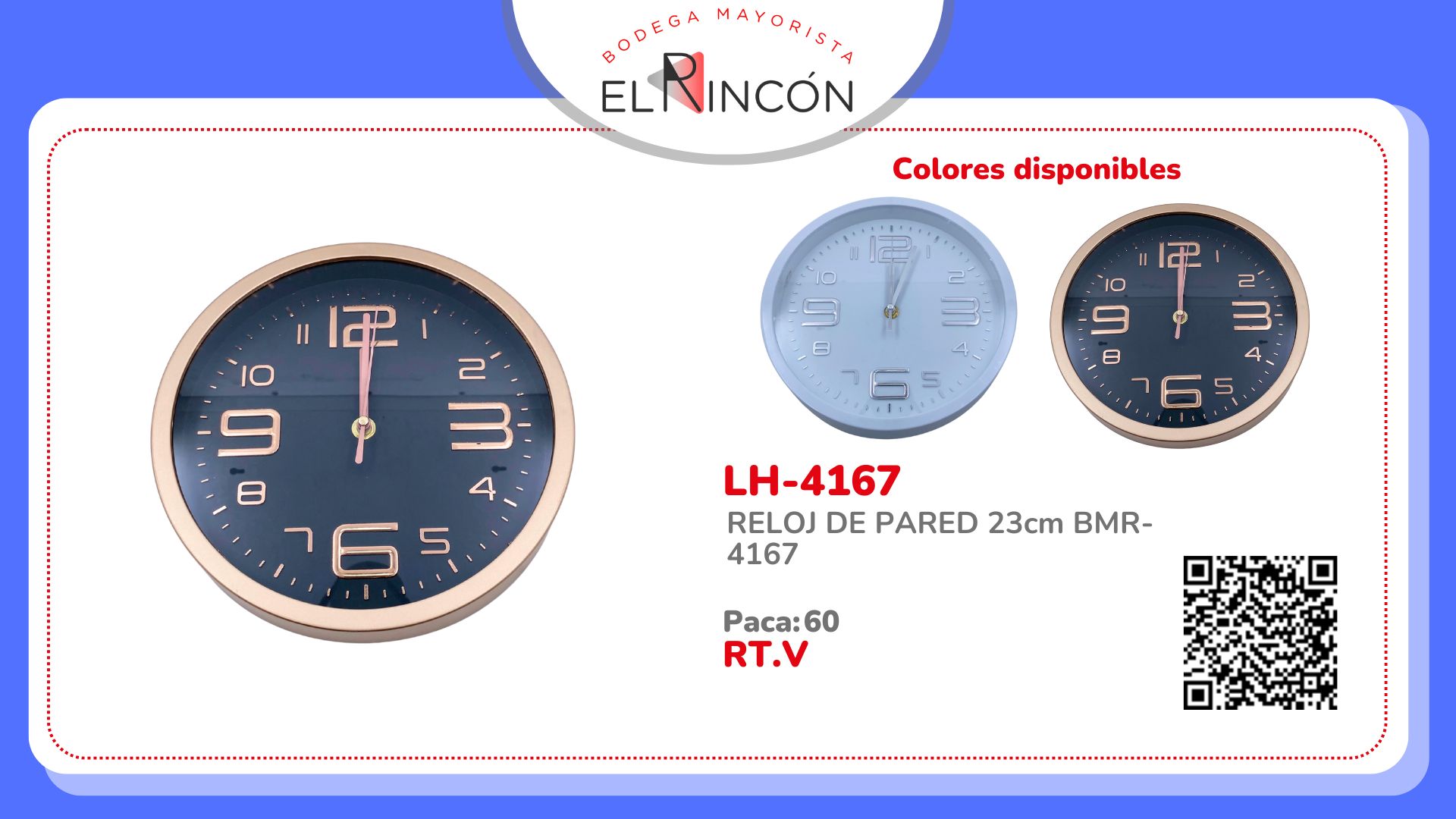 RELOJ DE PARED 23cm BMR-4167