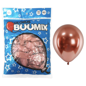 GLOBO DE LATEX ESPEJO PALO ROSA X50