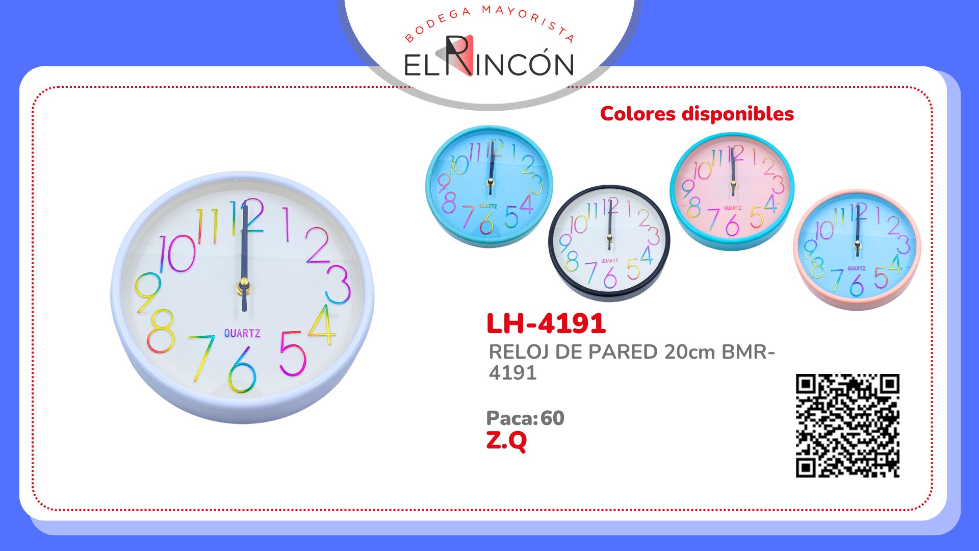 RELOJ DE PARED 20cm BMR-4191