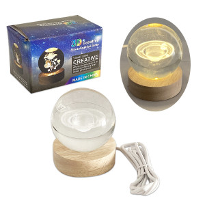 ESFERA DE CRISTAL CON LUZ CALIDA 6CM