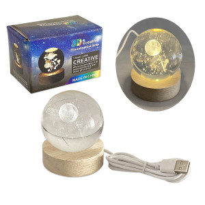 ESFERA DE CRISTAL CON LUZ CALIDA 6CM