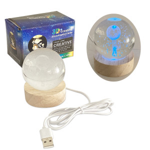 ESFERA DE CRITAL CON LUZ MULTICOLOR 6CM