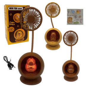 LAMPARA CON VENTILADOR Y STICKERS CAPIBARA