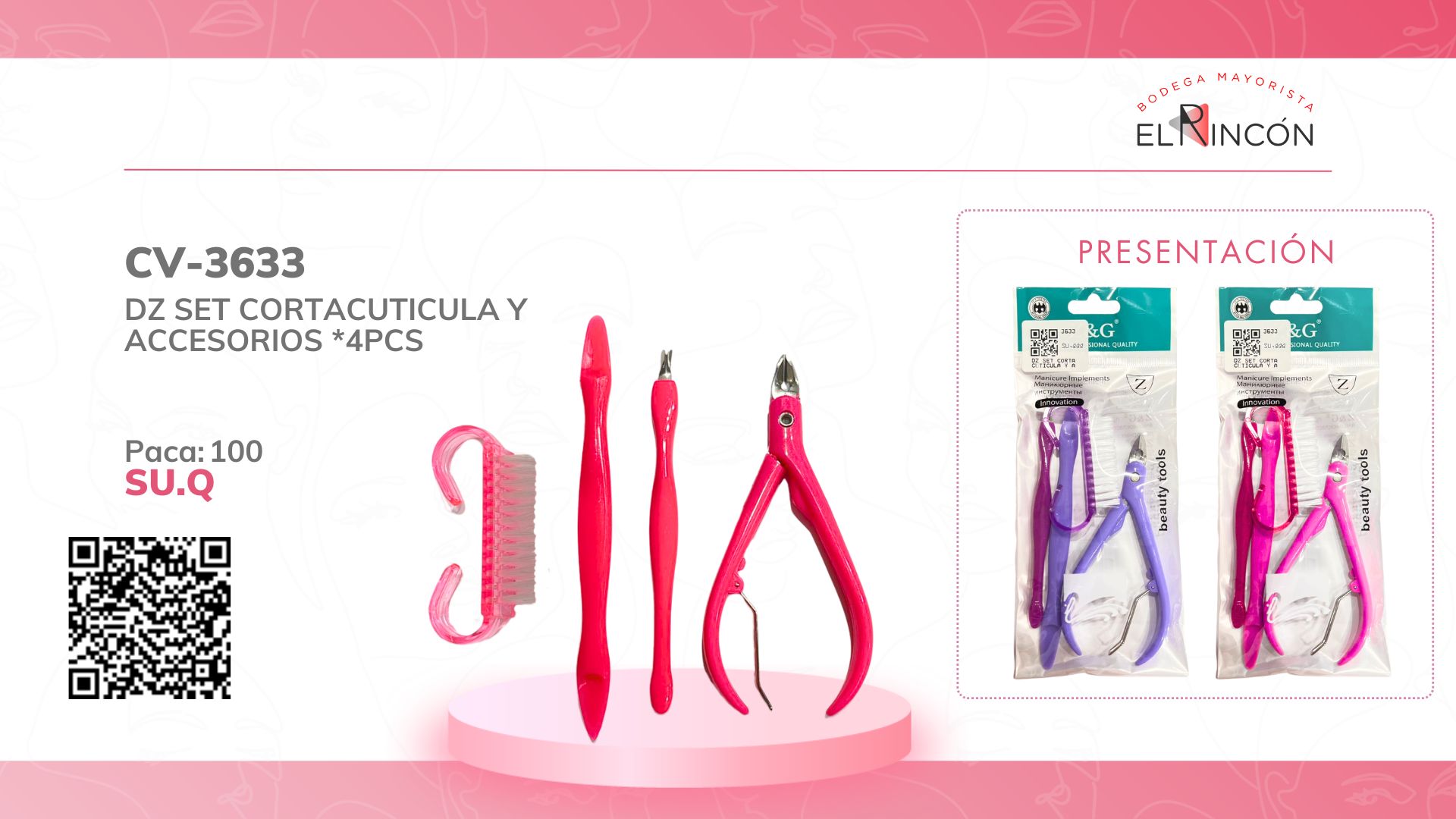 DZ SET CORTACUTICULA Y ACCESORIOS *4PCS BMR-3633