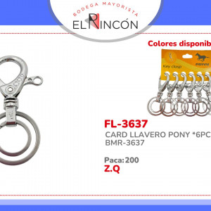 CARD LLAVERO PONY *6PCS BMR-3637
