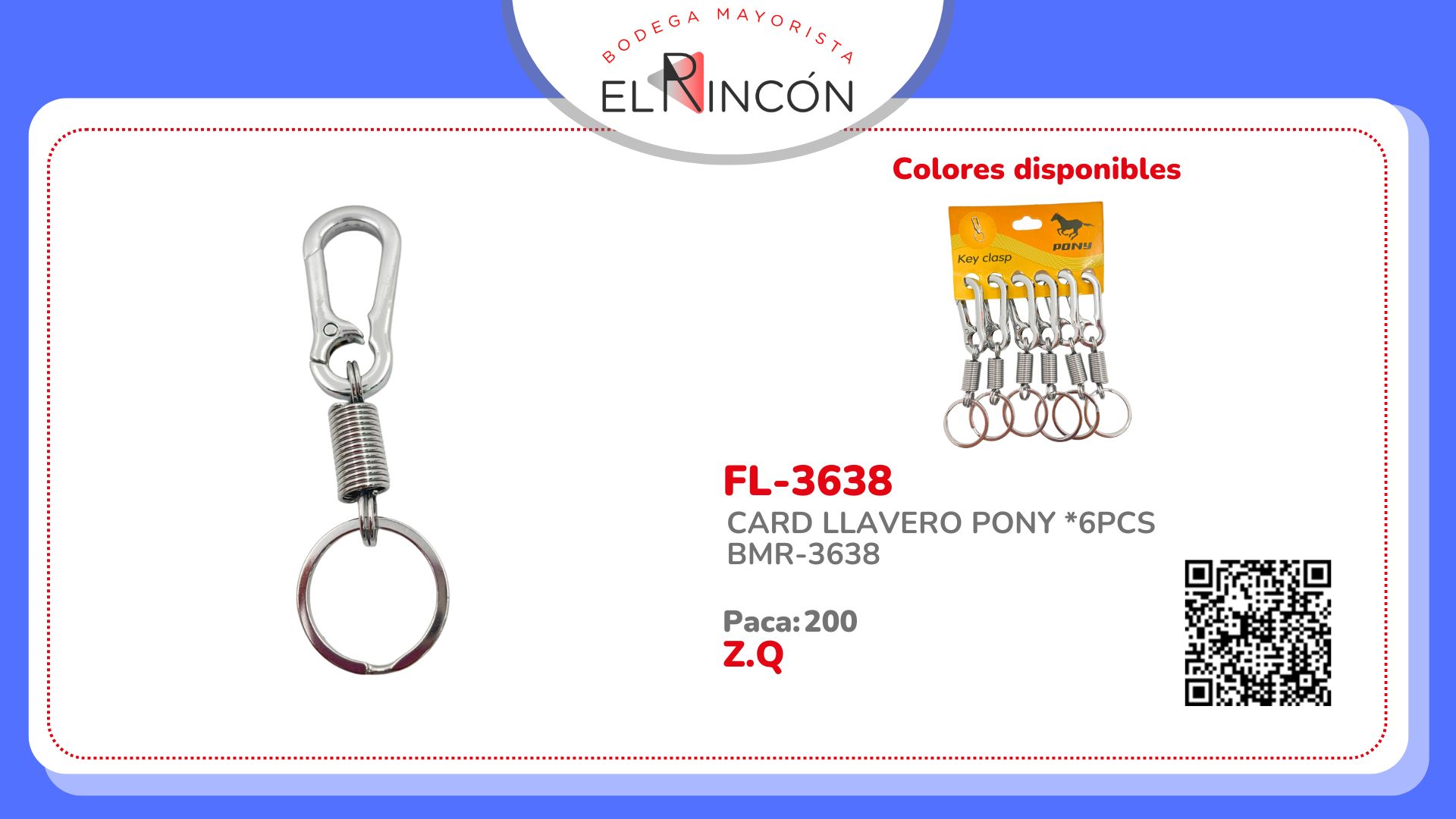 CARD LLAVERO PONY *6PCS BMR-3638