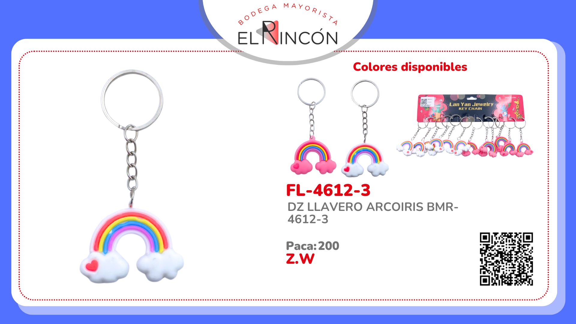DZ LLAVERO ARCOIRIS BMR-4612-3
