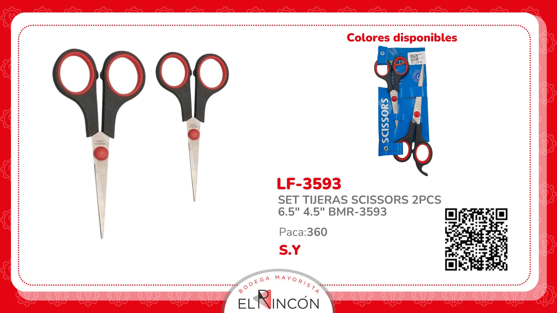 SET TIJERAS SCISSORS 2PCS 6.5" 4.5" BMR-3593