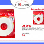 CINTA DOBLE FAZ BLANCA 1.8CM*3M*2MM BMR-3912