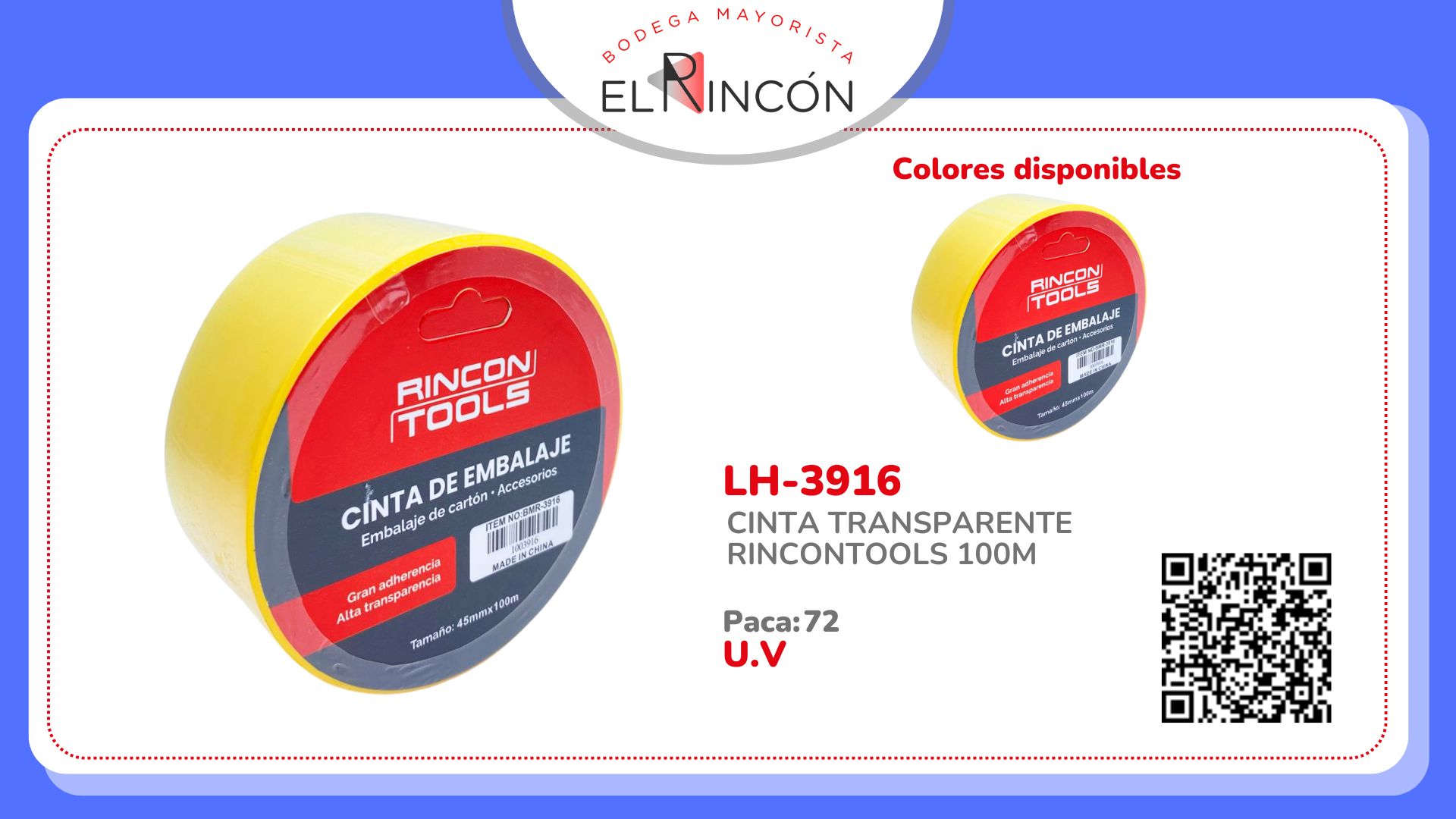 CINTA TRANSPARENTE RINCONTOOLS 100M BMR-3916