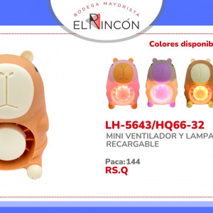 MINI VENTILADOR Y LAMPARA RECARGABLE BMR-5643/HQ66-32