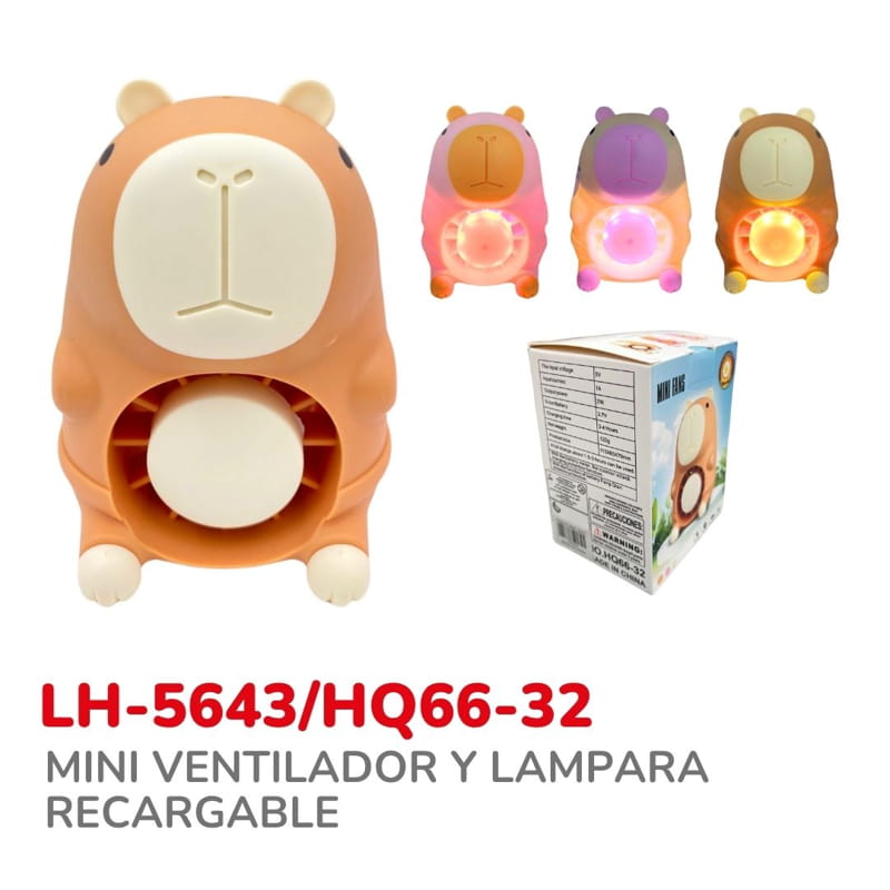 MINI VENTILADOR Y LAMPARA RECARGABLE BMR-5643/HQ66-32