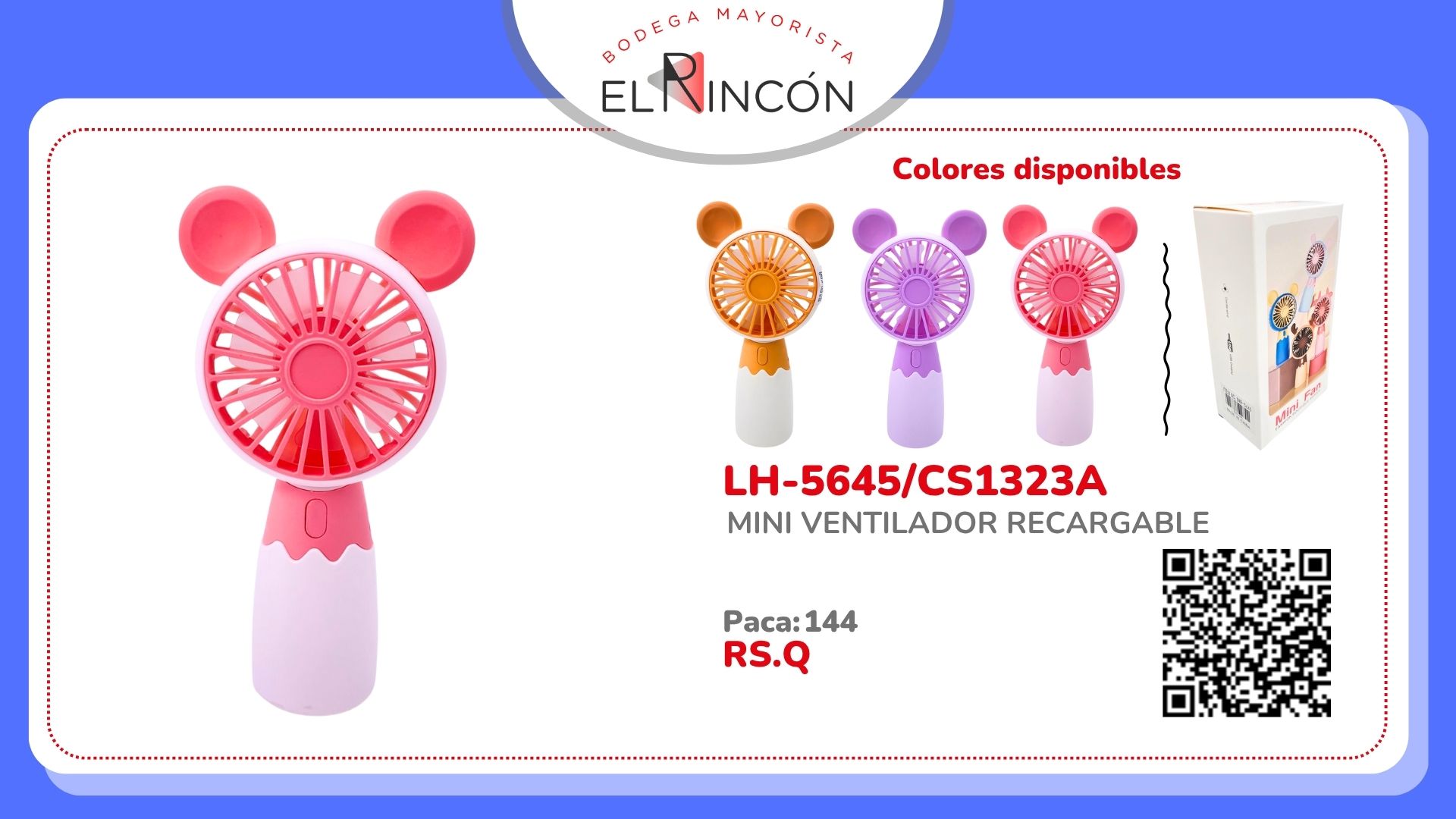 MINI VENTILADOR RECARGABLE BMR-5645/CS1323A