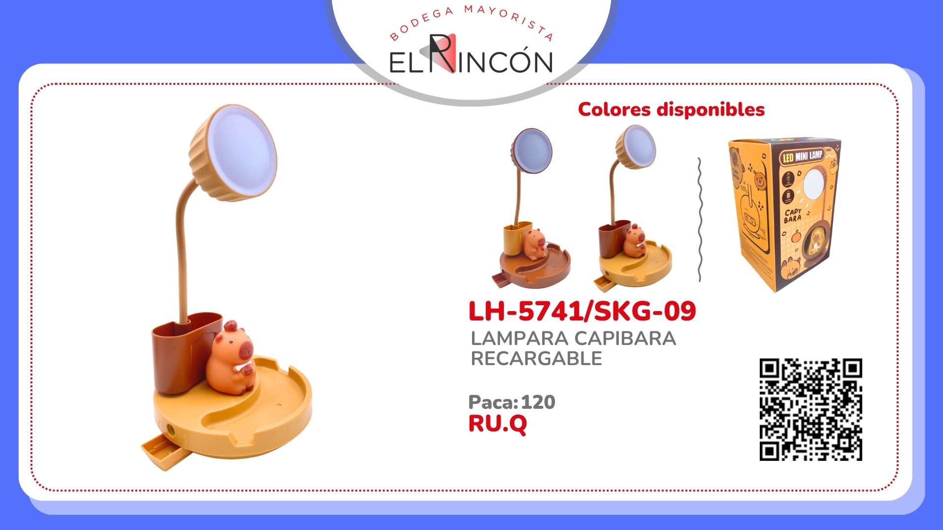 LAMPARA CAPIBARA RECARGABLE BMR-5741/SKG-09