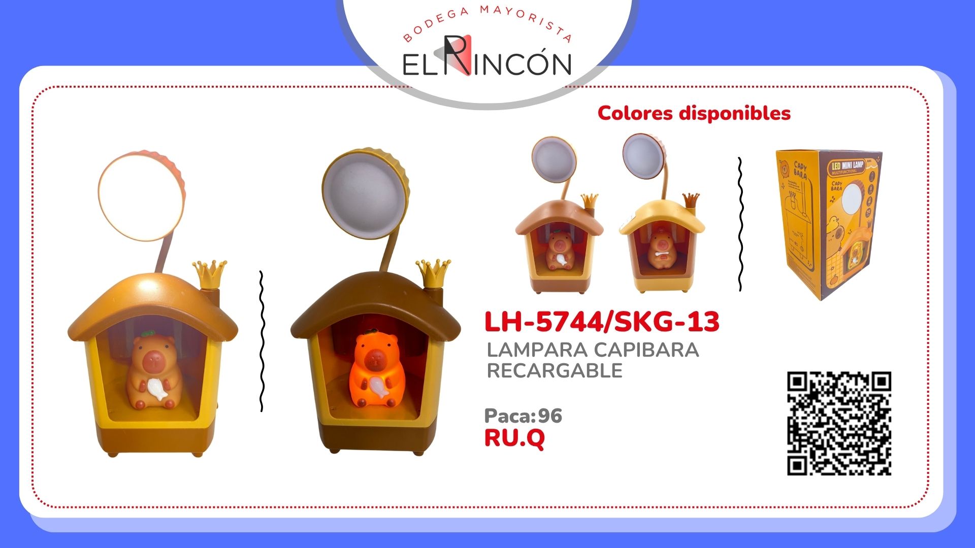 LAMPARA CAPIBARA RECARGABLE BMR-5744/SKG-13
