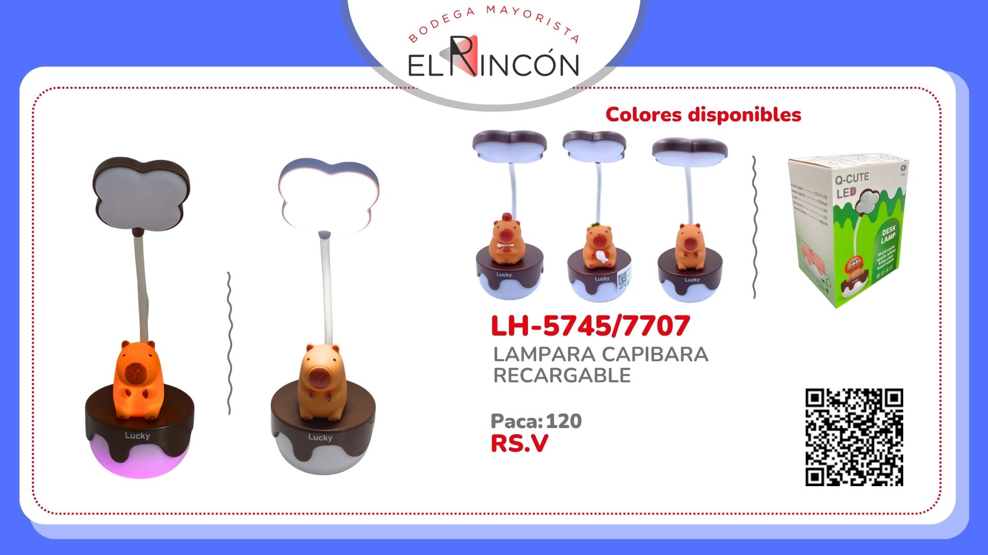 LAMPARA CAPIBARA RECARGABLE BMR-5745/7707