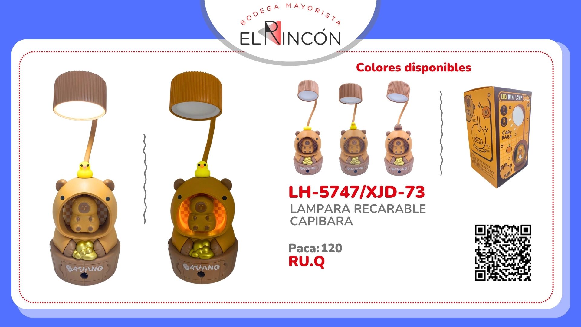 LAMPARA RECARABLE CAPIBARA BMR-5747/XJD-73