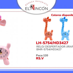 RELOJ DESPERTADOR JIRAFA BMR-5754/HD3427